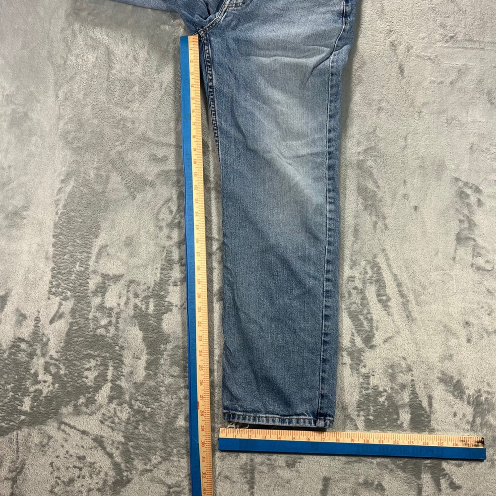 LEVI'S 514 Straight Jeans Mens 32x30 Blue Distressed Medium Wash Denim Rips - Picture 11 of 16